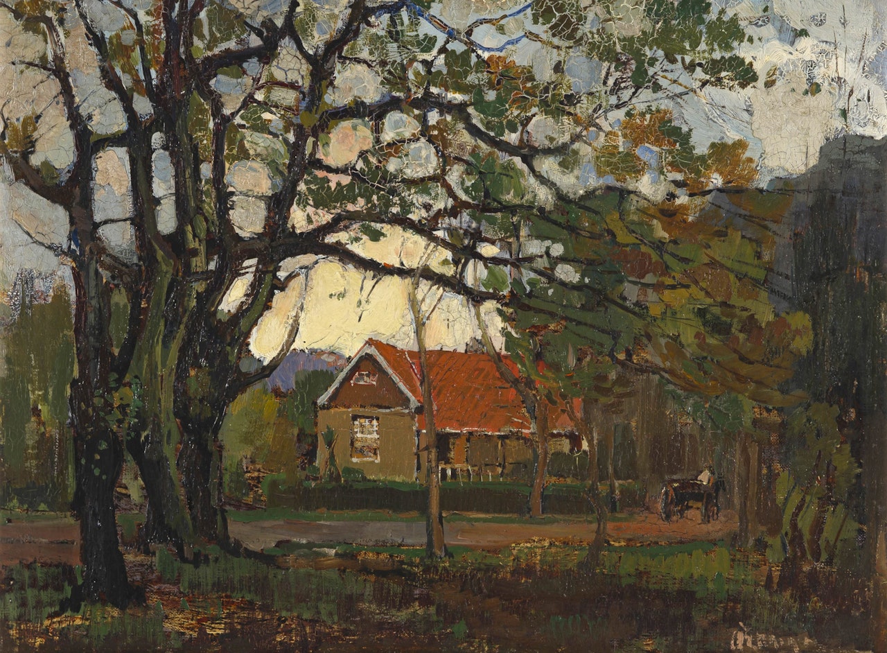 Red Roofed Cottage, Autumn by Pieter Wenning
