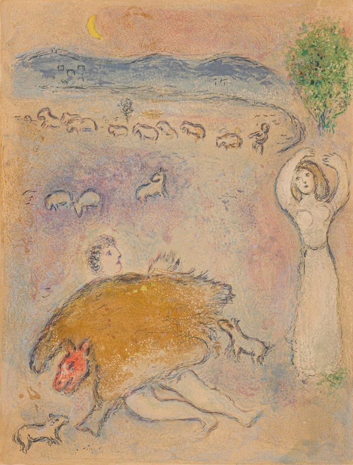 La Ruse de Dorcon (Dorcon"s Strategy) , from Daphnis et Chloé (M. 317) by Marc Chagall
