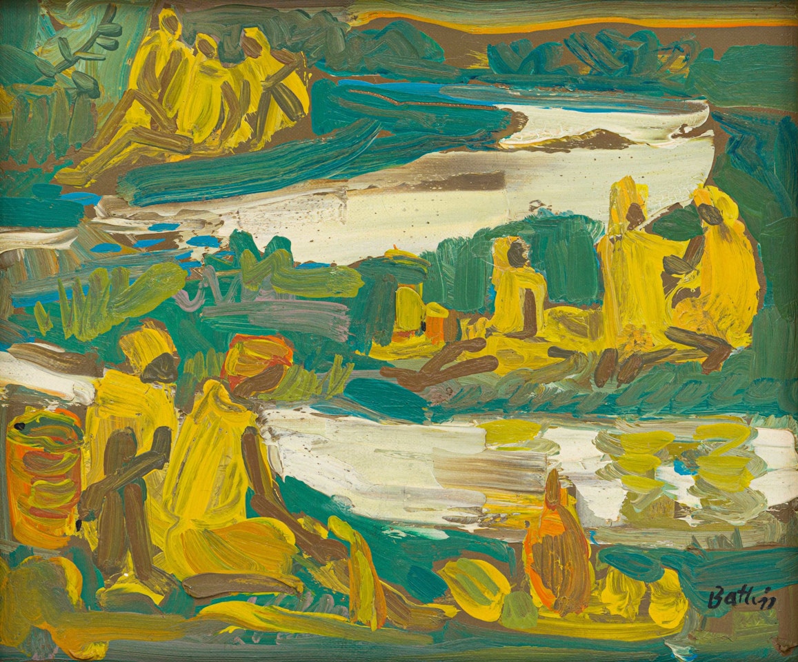 African Women in Yellow Robes by Walter Battiss