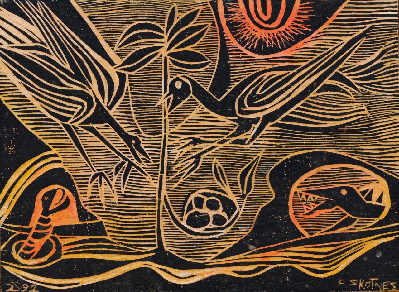 Composition with Birds by Cecil Skotnes