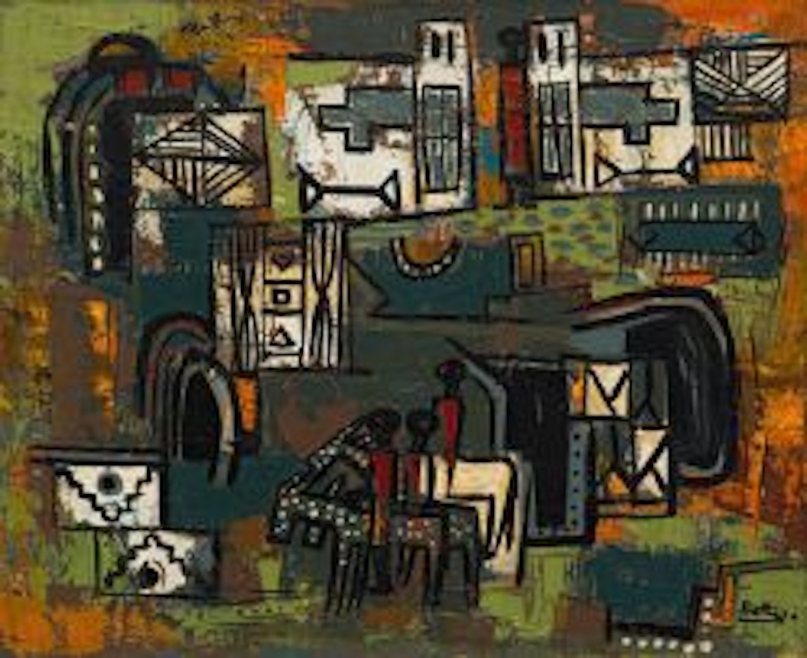 Abstract with Ndebele Motifs by Walter Battiss