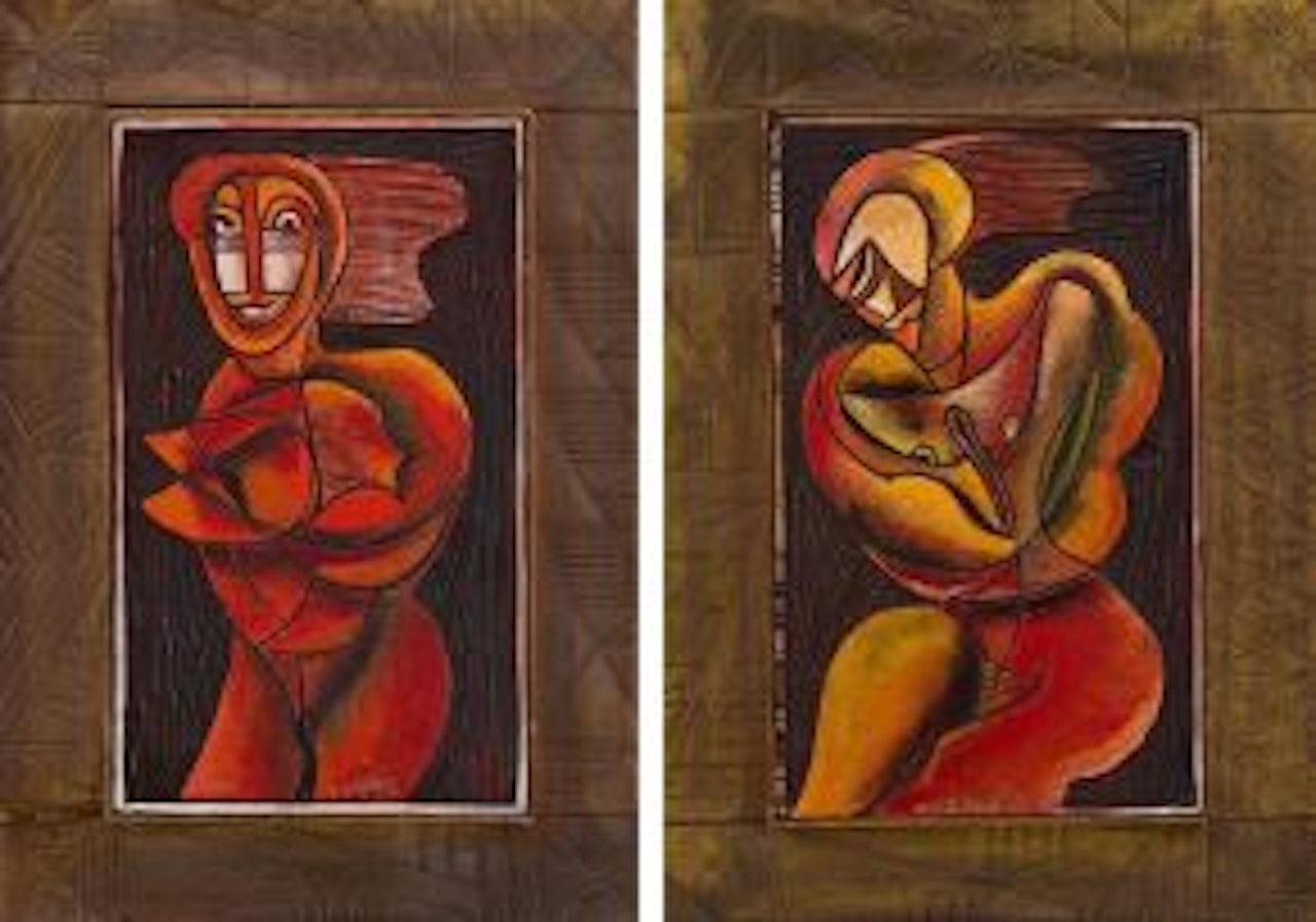 Figures, two by Cecil Skotnes