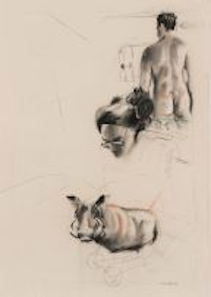 Untitled: Man, Woman and Warthog by William Kentridge