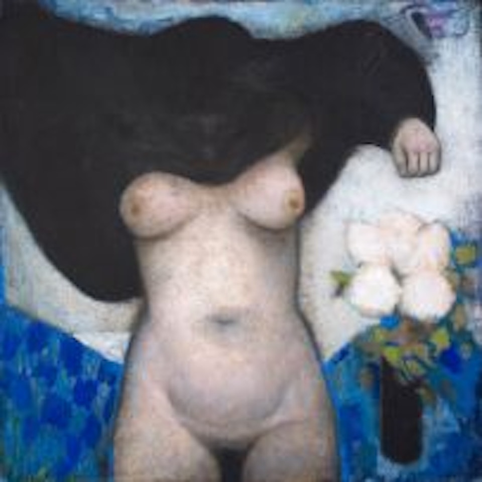 Nude with a Vase of Flowers by Douglas Portway