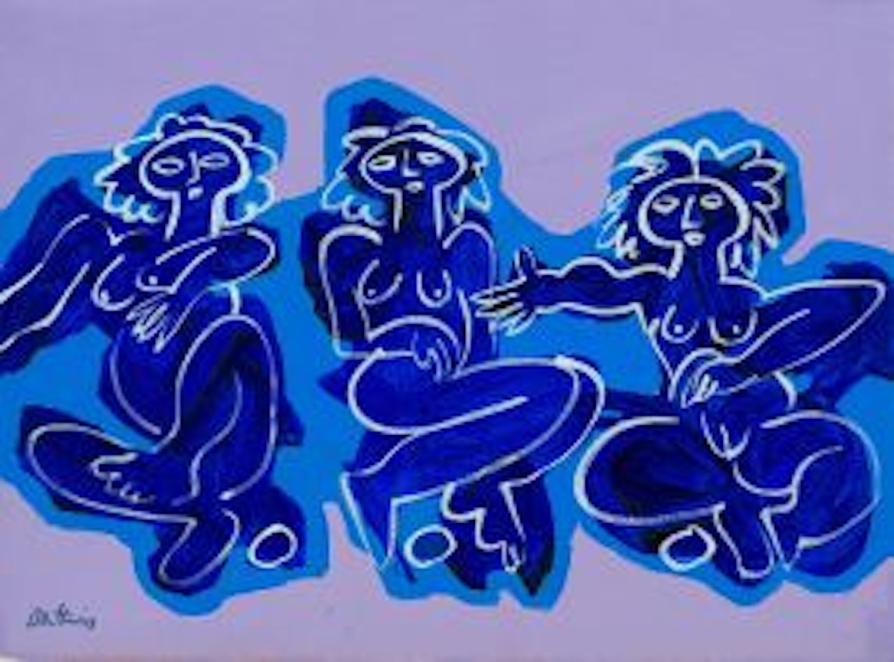 Three Nudes by Walter Battiss
