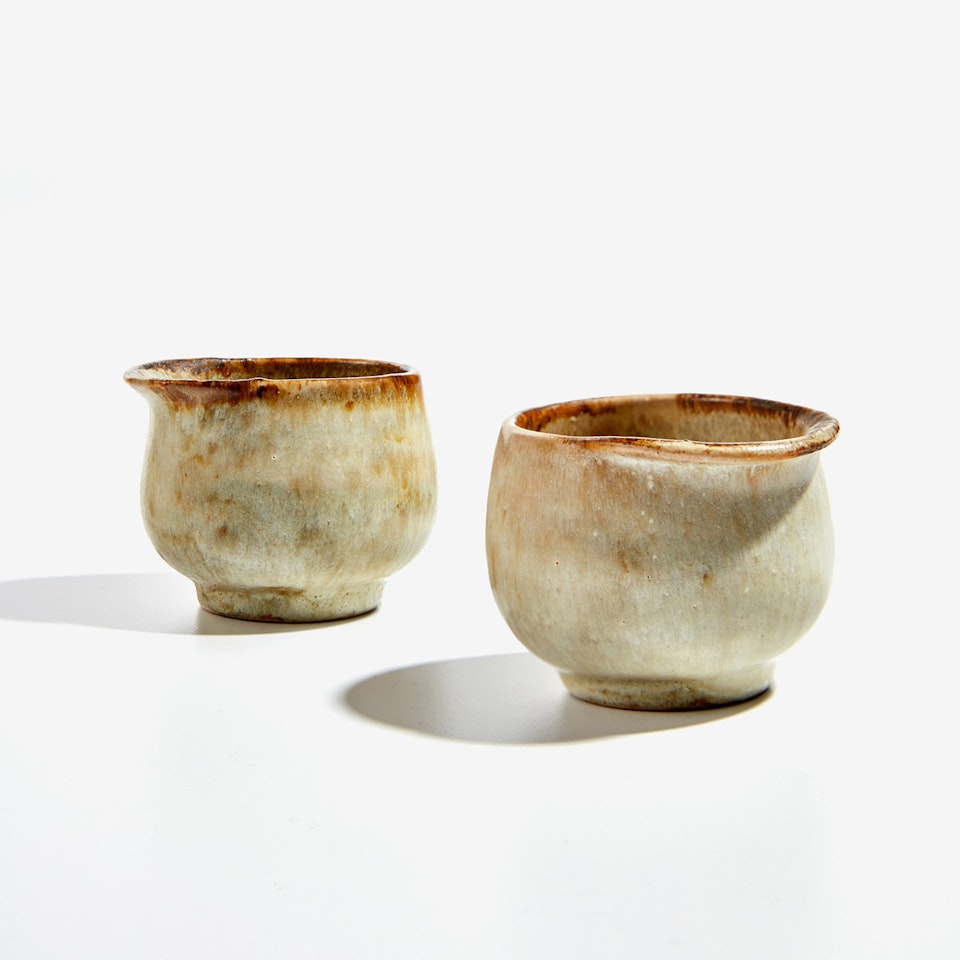 Two early pouring vessels by Lucie Rie