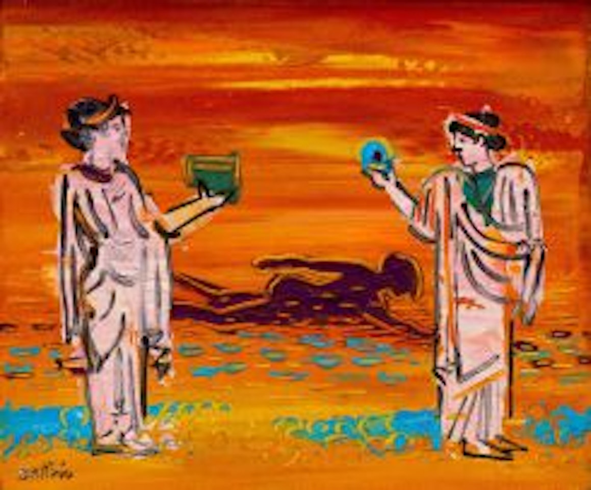 Two Robed Figures by Walter Battiss