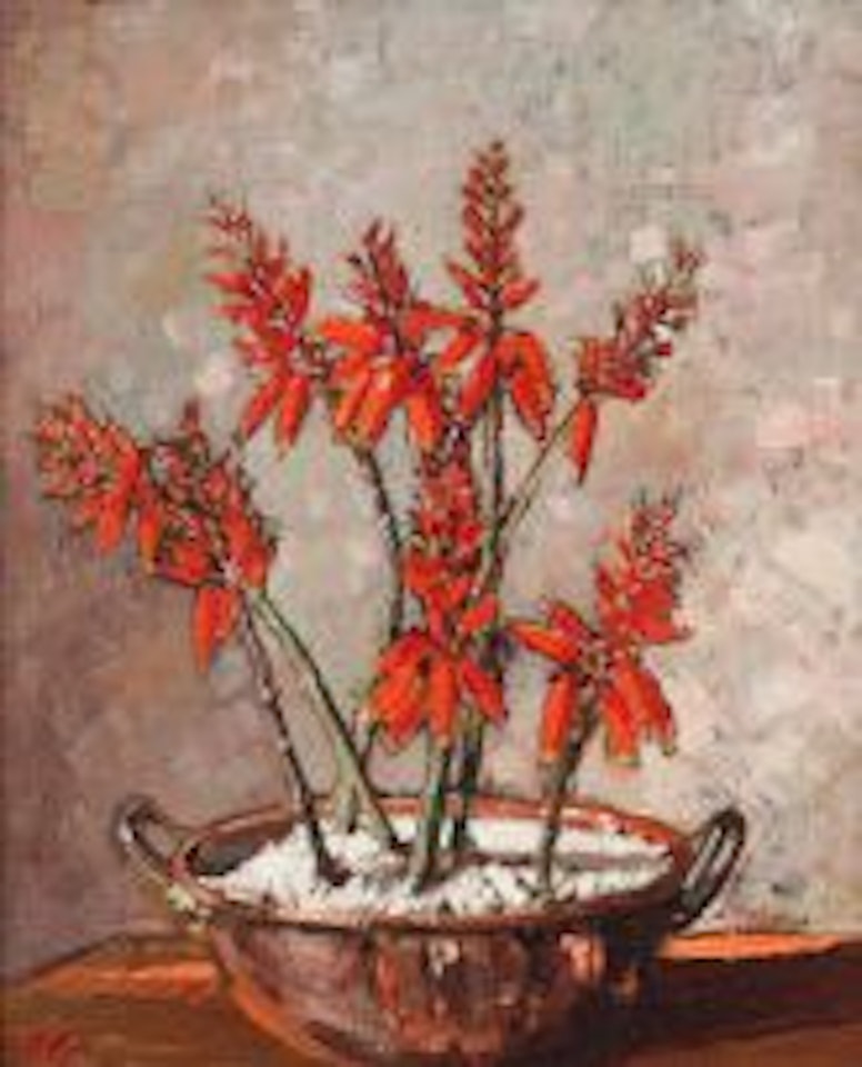 Copper Pot with Aloes by Robert Gwelo Goodman