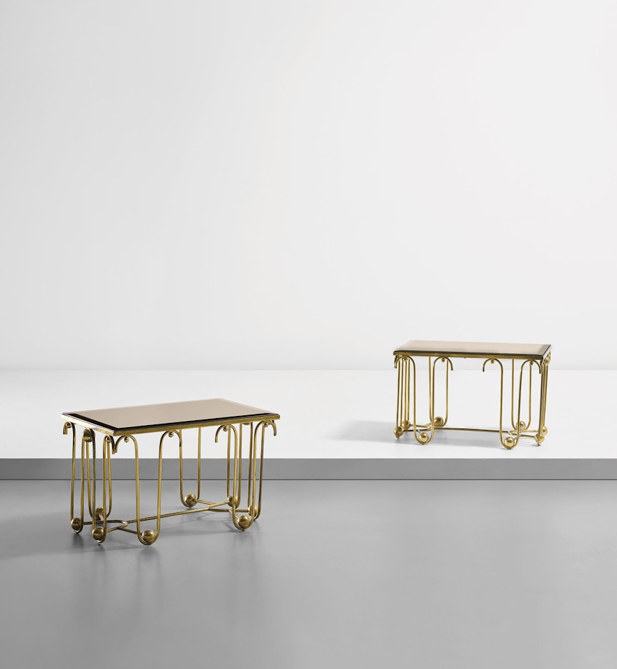 Pair of "Ondulation" side tables by Jean Royere
