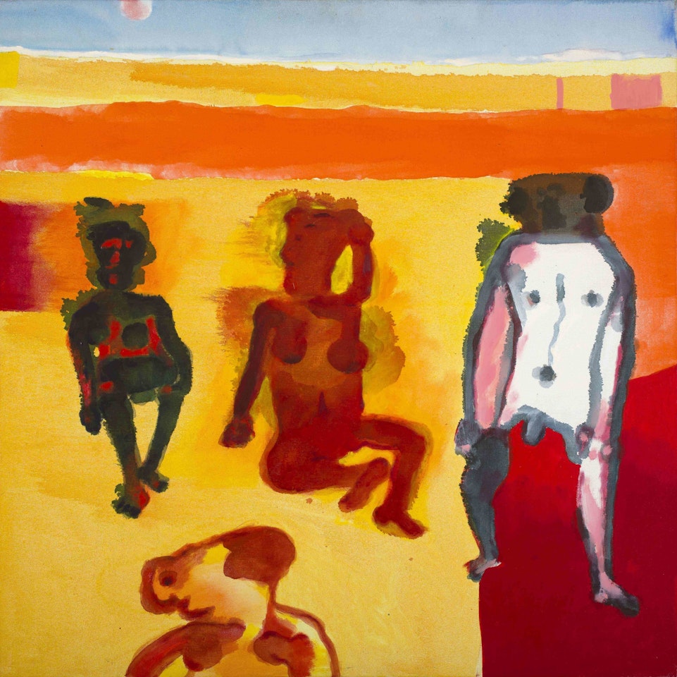 Three Nudes and a Naked Man by Robert Hodgins