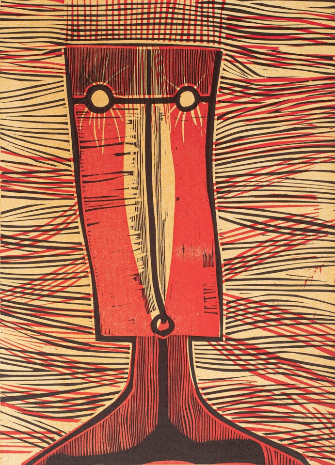 Abstract Figure with Square Head by Cecil Skotnes