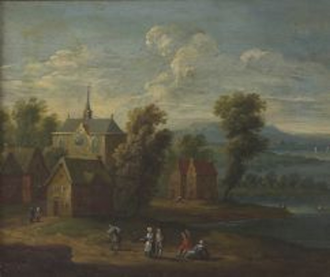 Village Scene by Dutch School