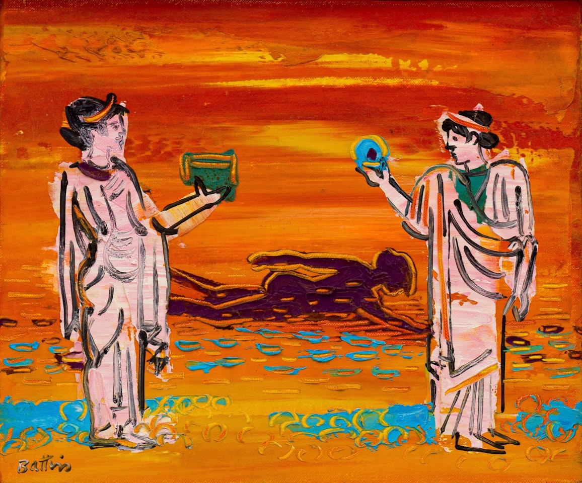 Two Robed Figures by Walter Battiss