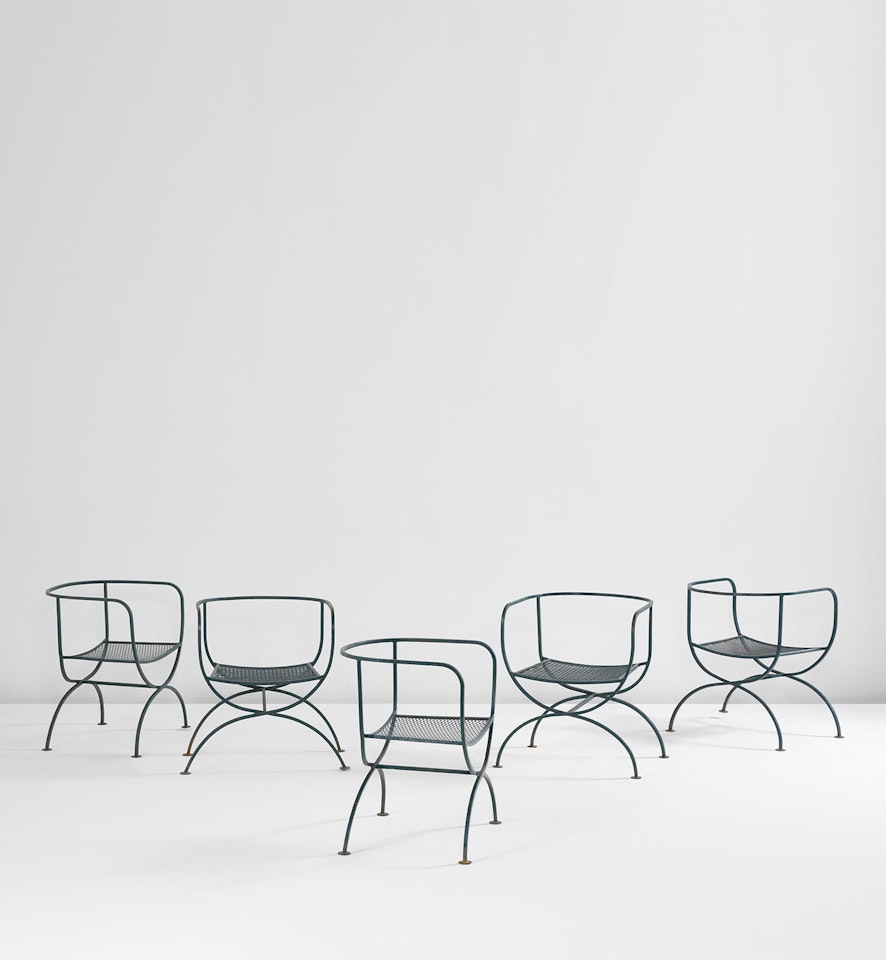 Set of five "Savanarola" chairs by Vladimir Kagan