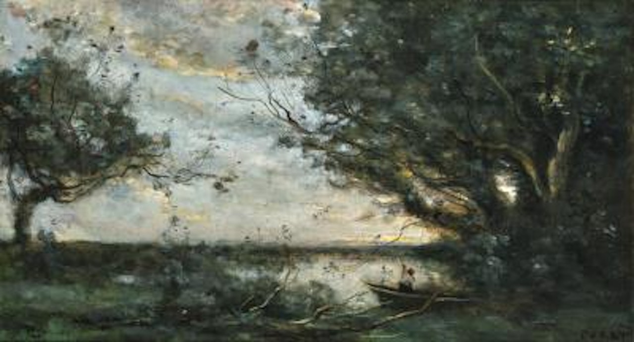 “La Remise du Bateau” by Jean Baptiste Camille Corot