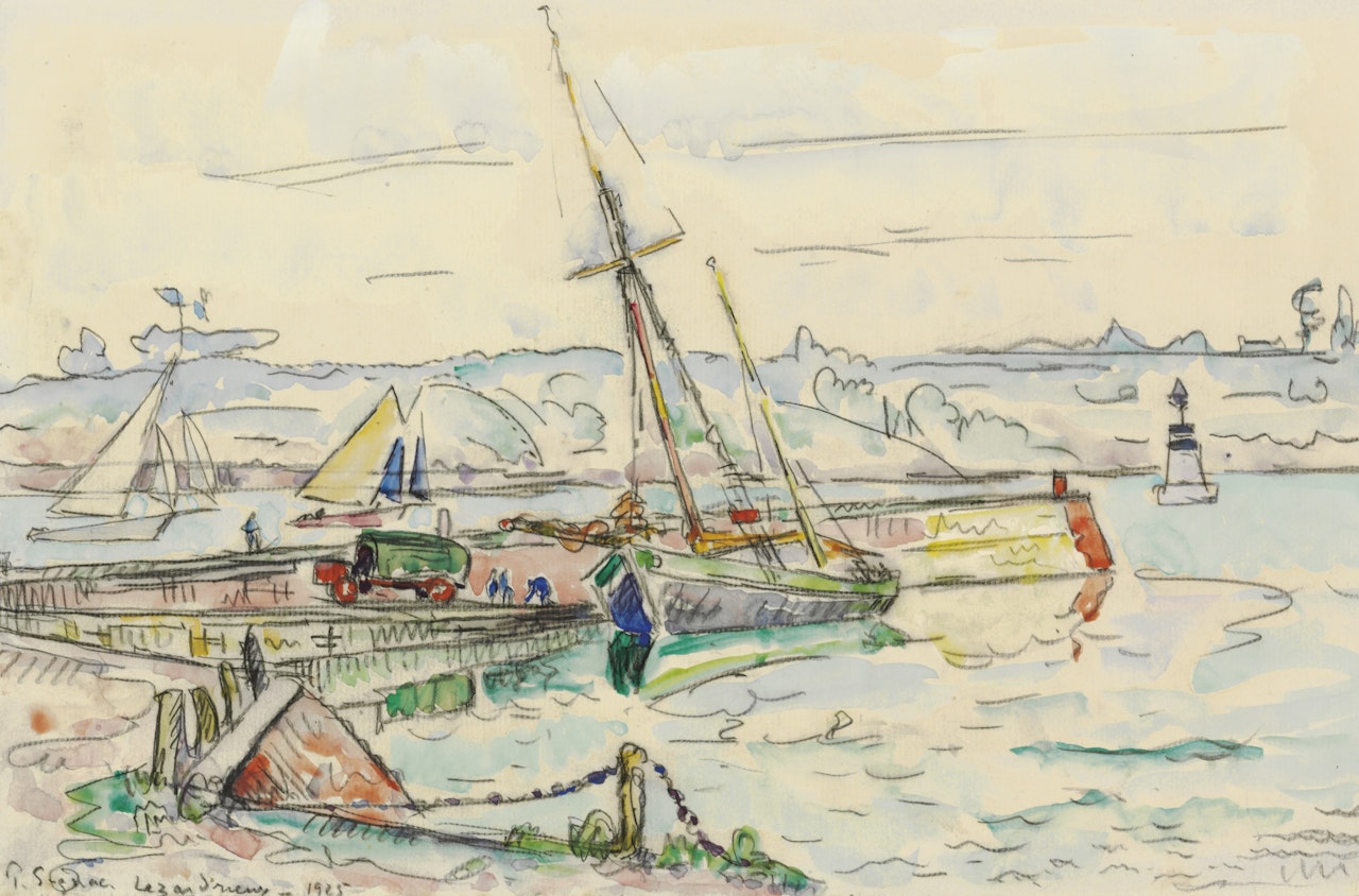 Lézardrieux, voilier à quai by Paul Signac