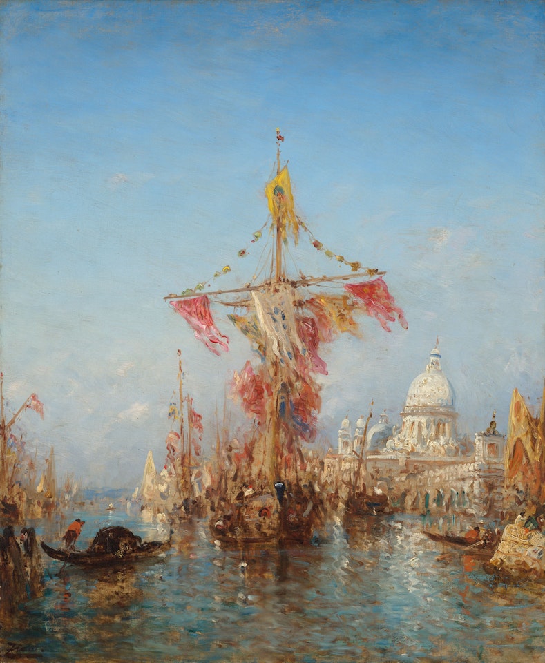 Fête de l"Assomption devant la Douane, Venise by Félix Ziem