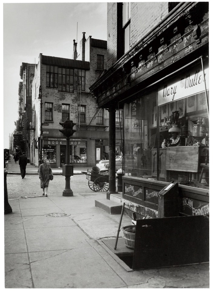 Muller Antique Shop and New Greenwich Bookshop, Greenwich Avenue and West 10th Street by Berenice Abbott