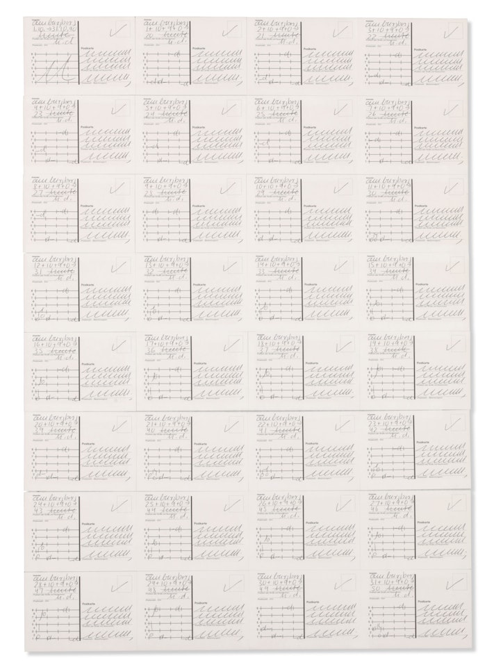 Monate mit Postkarten (Oktober 1990) (Months with Postcards (October 1990)) by Hanne Darboven