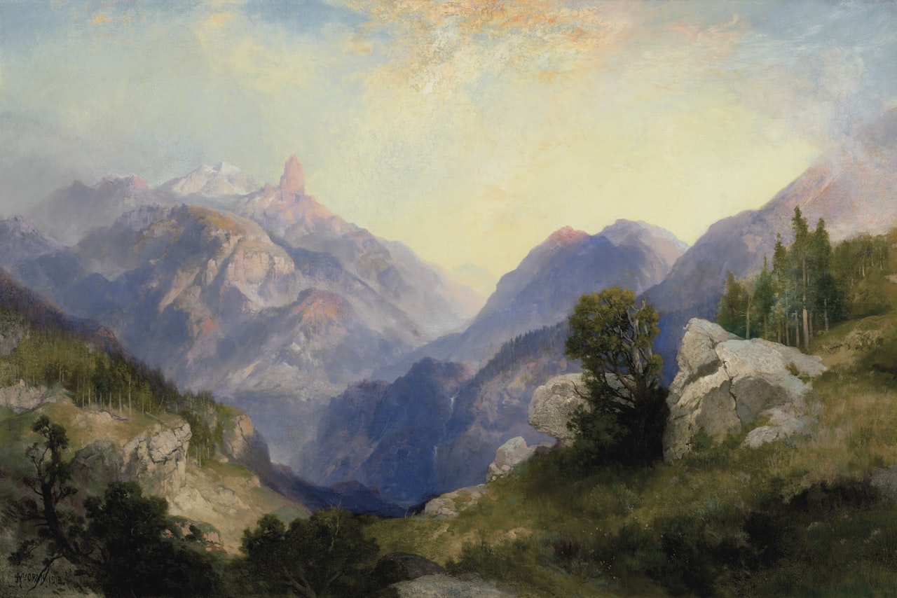 Index Peak, Yellowstone, Wyoming by Thomas Moran