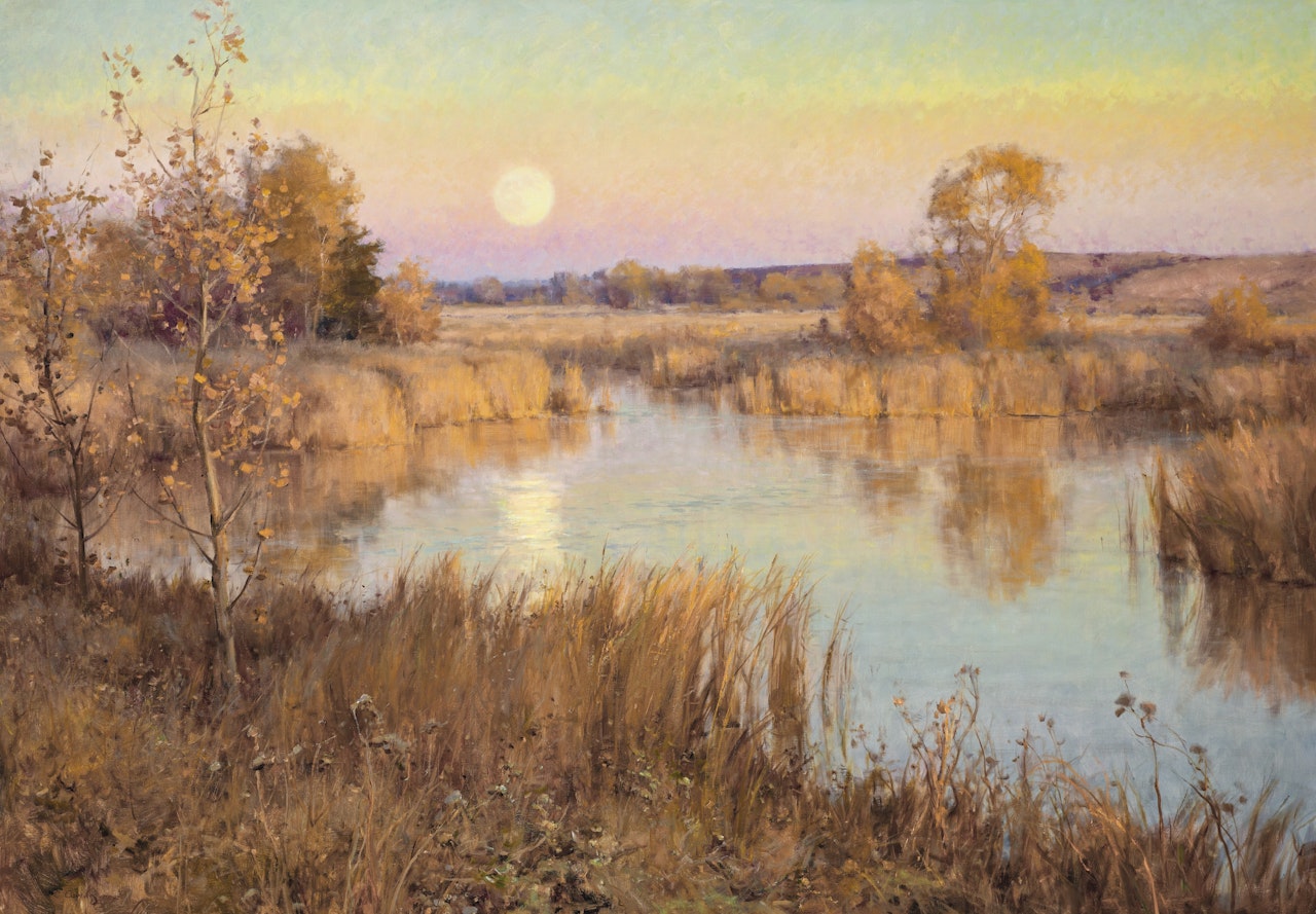 Mesa Vista Moon Rise by Clyde Aspevig