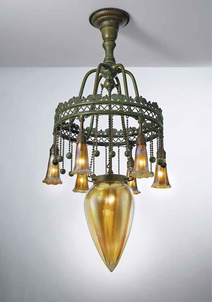 Seven-Light Chandelier by Tiffany Studios