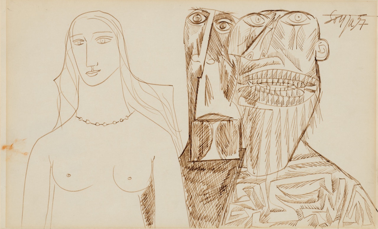 Untitled (Susannah and the Elders) by Francis Newton Souza