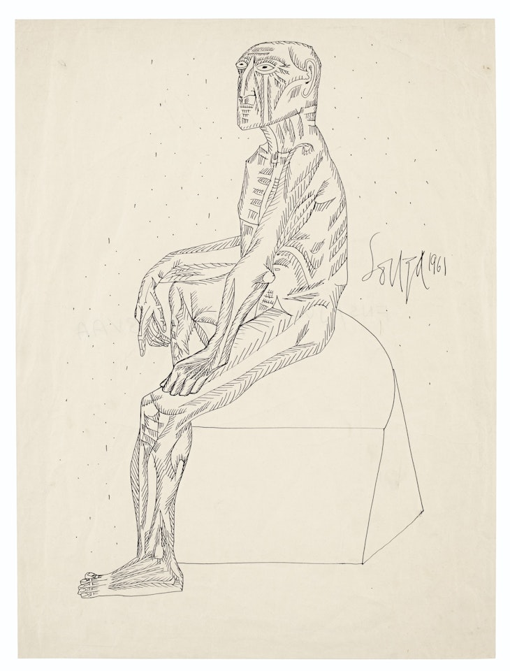 Untitled (Seated Man) by Francis Newton Souza