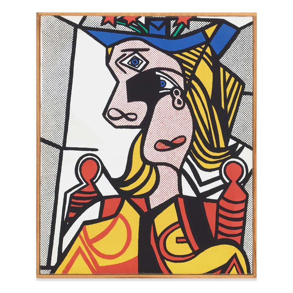 Roy Lichtenstein, "Woman with Flowered Hat" by Richard Pettibone