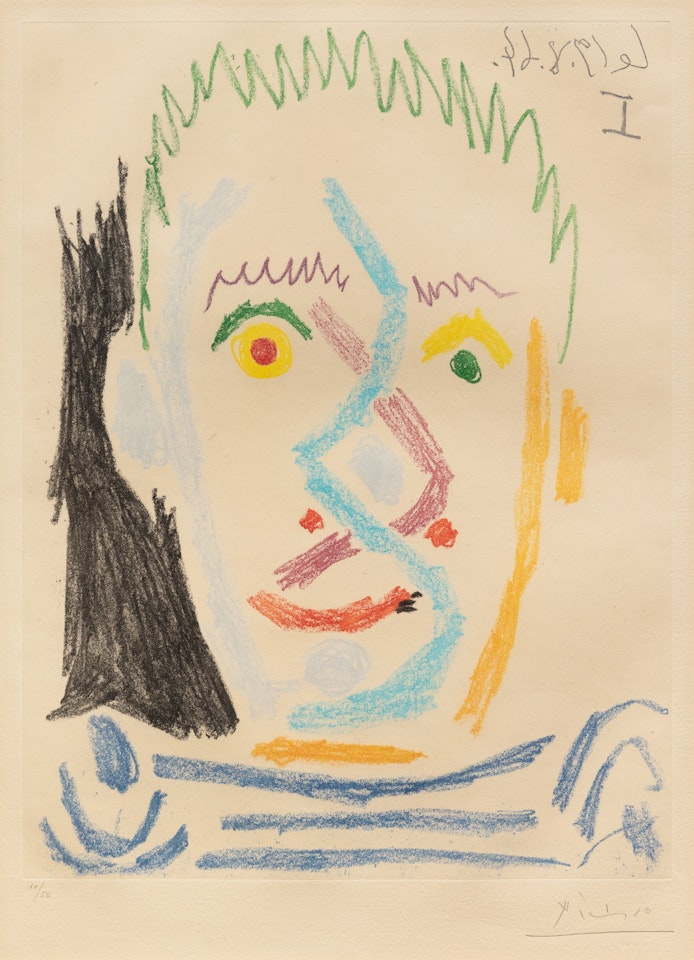 Tête d"Homme au Maillot Rayé by Pablo Picasso