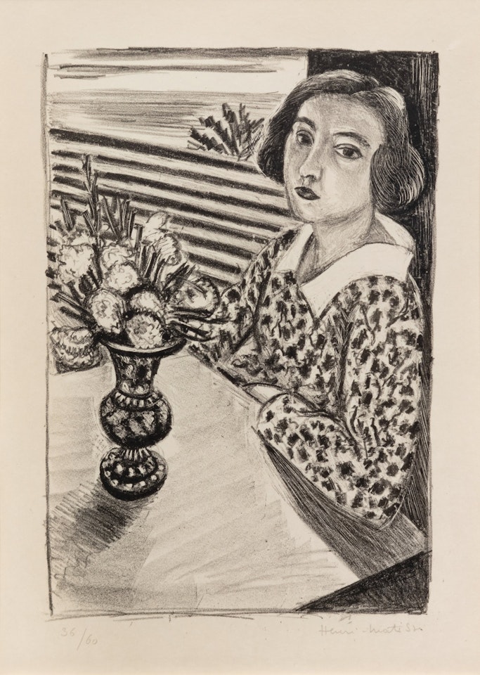 Jeune Fille Assise au Bouquet de fleurs by Henri Matisse