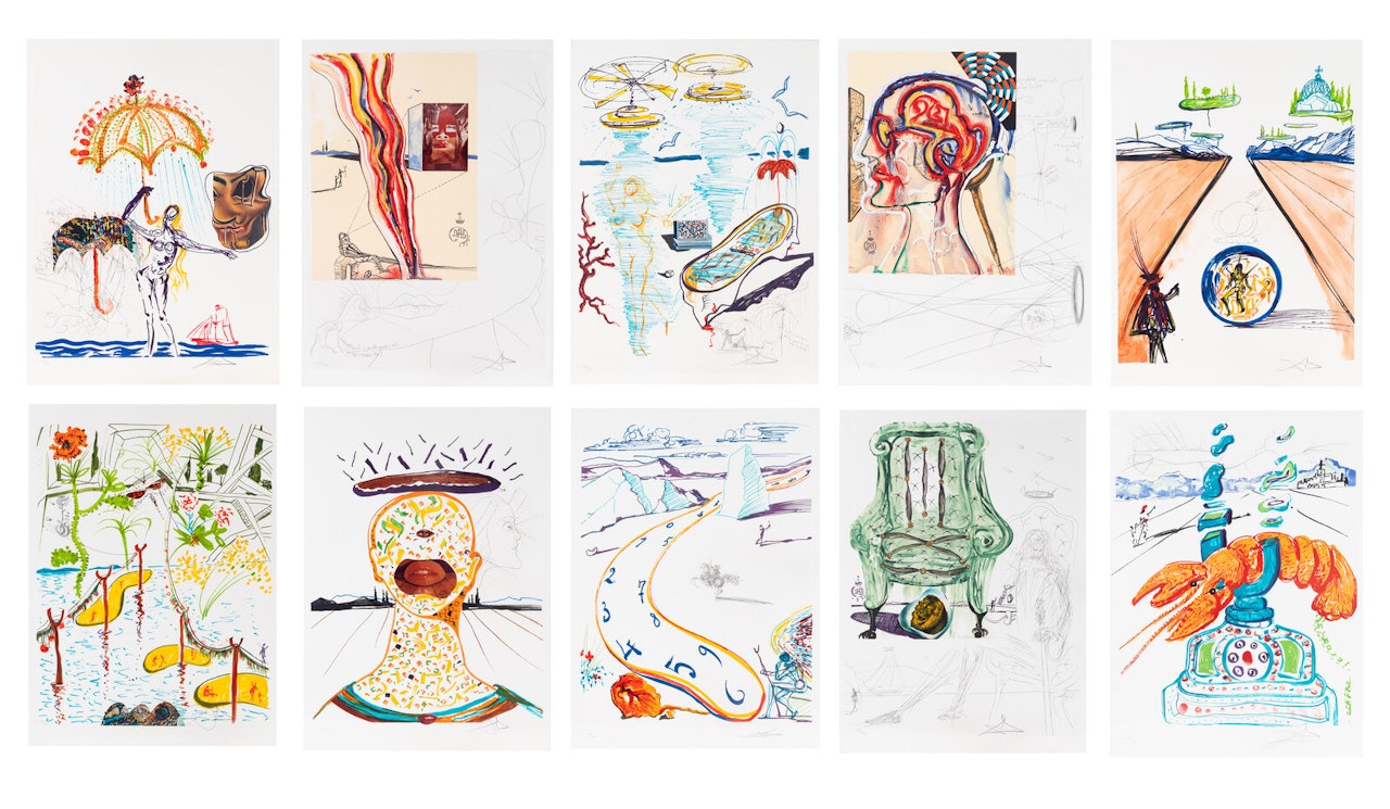 Imaginations and Objects of the Future (complete portfolio of 10) by Salvador Dali
