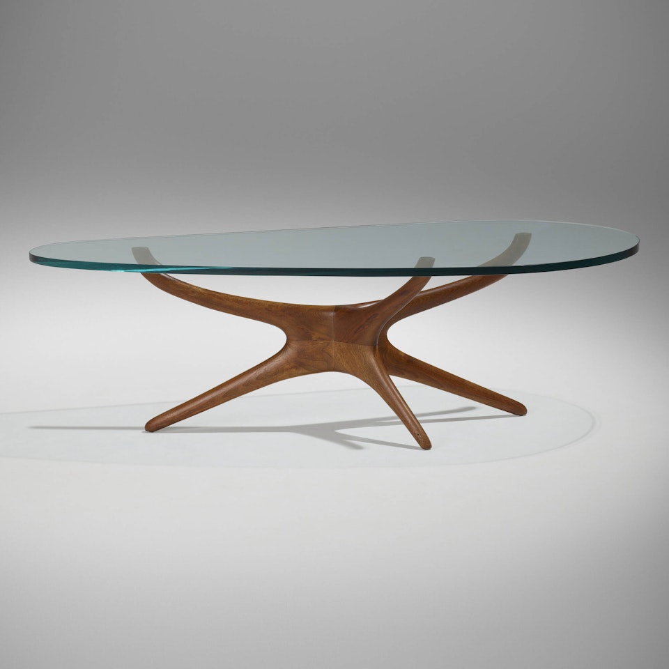 Tri-symmetric coffee table by Vladimir Kagan
