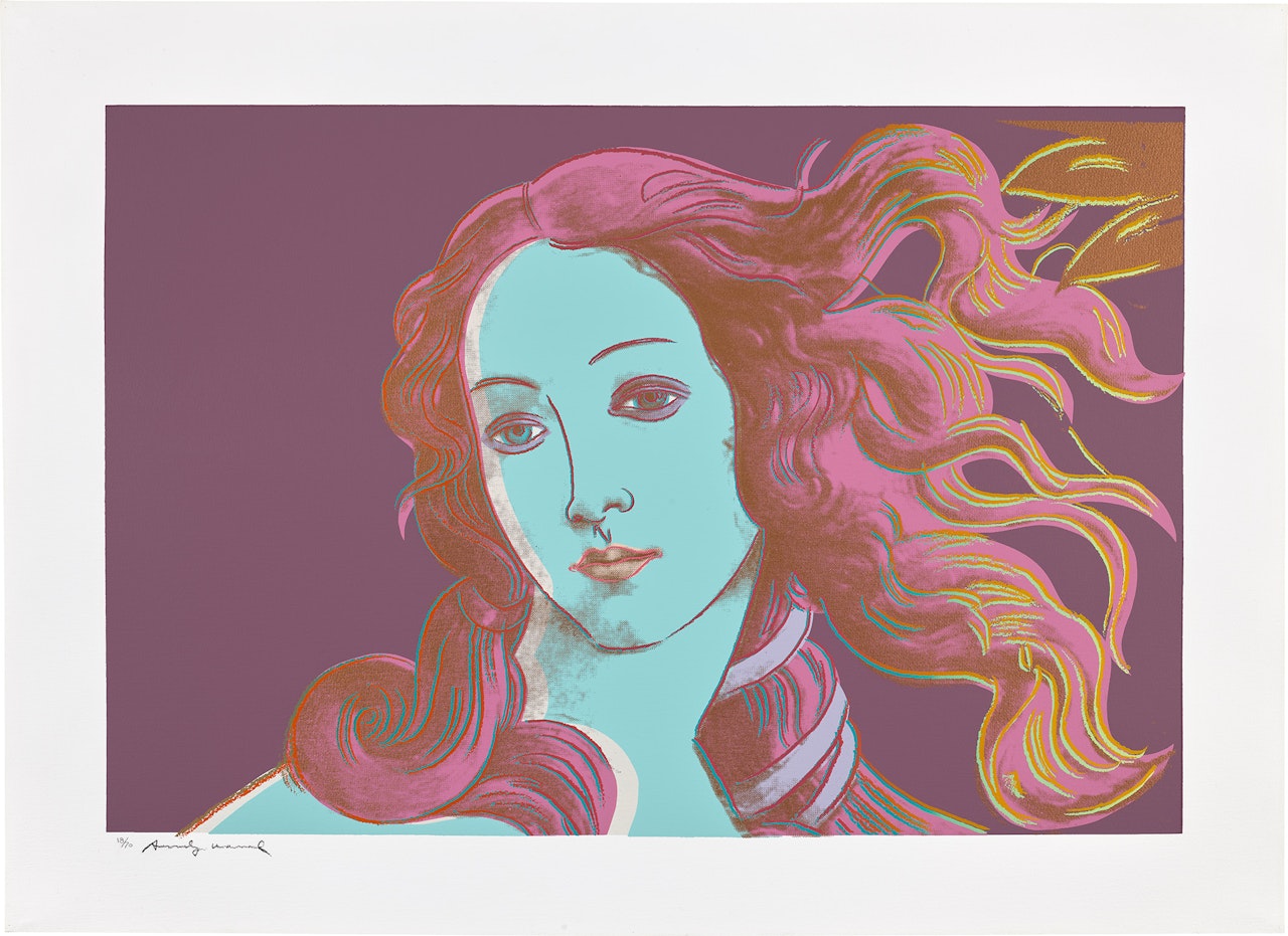 Details of Renaissance Paintings (Sandro Botticelli, Birth of Venus, 1482) (F. & S. 317) by Andy Warhol