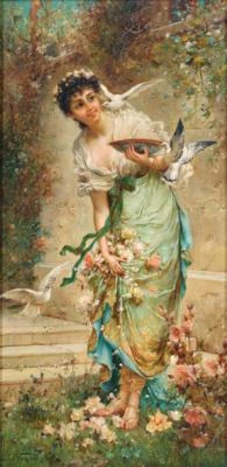 Feeding the Birds by Hans Zatzka