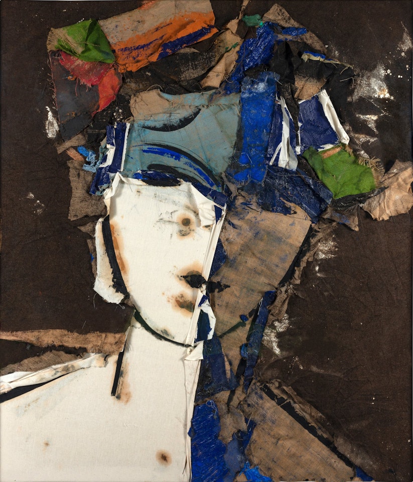 Retrato con sombrero de colores by Manolo Valdés