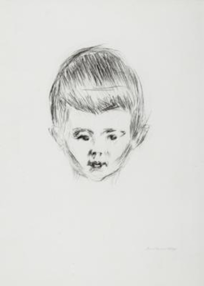 Child's head (boy portrait Andreas Schwarz) by Edvard Munch