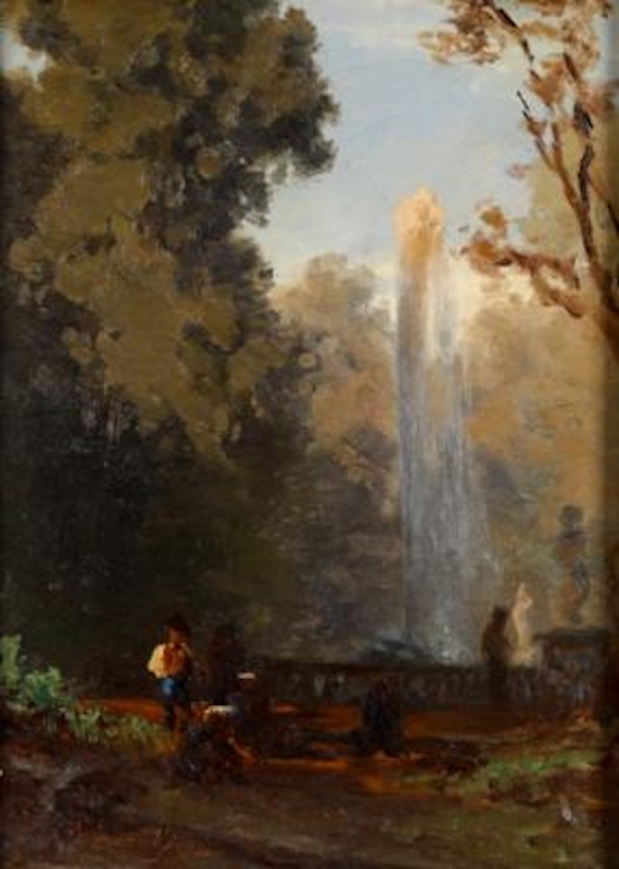 Fountain in Frascati near Rome by Oswald Achenbach