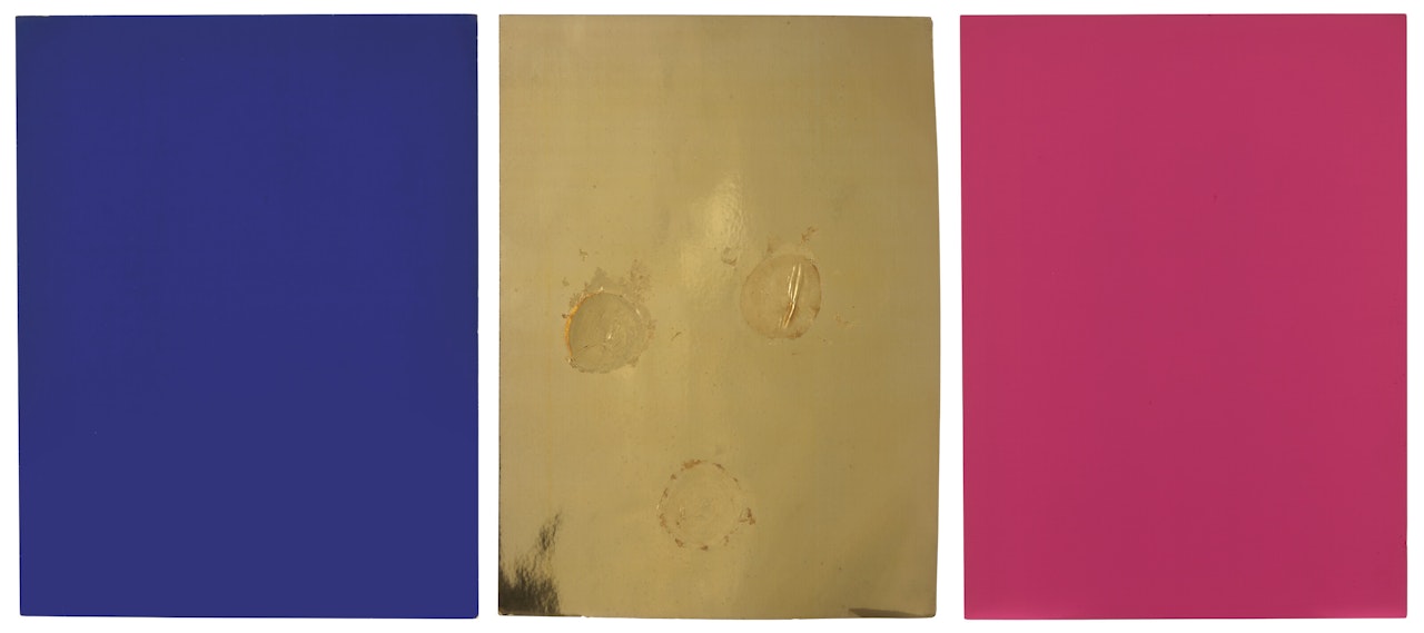 Monochrome und Feuer (Triptych) by Yves Klein