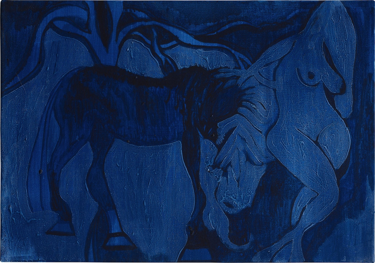 Blue night rider one by Chris Ofili