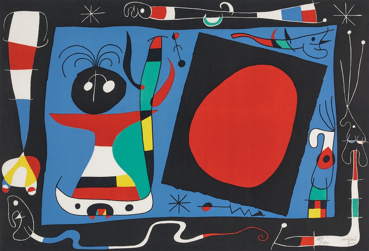La femme au miroir (Mourlot 242) by Joan Miró