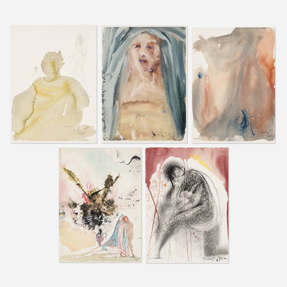 Five works from the Biblia sacra series by Salvador Dali