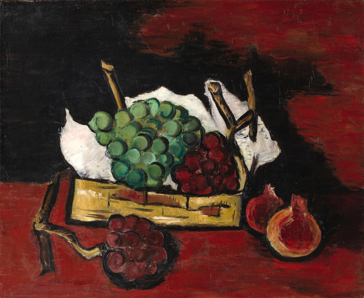 Green and Purple Grapes in a Basket by Marsden Hartley