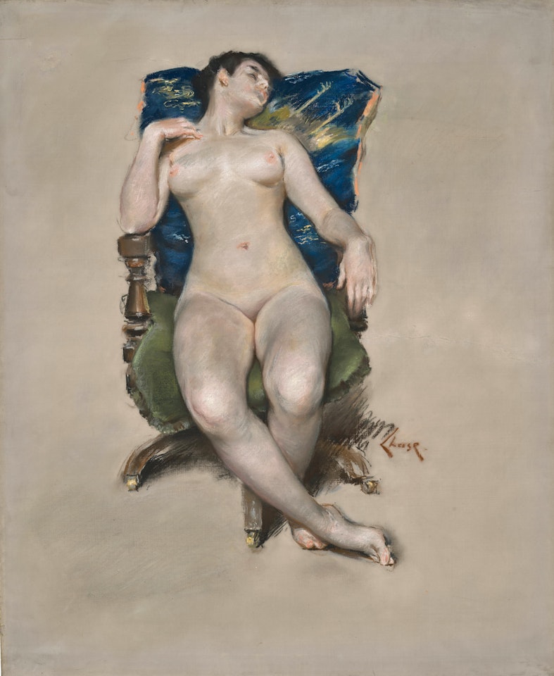 Untitled (Nude Resting in a Chair) by William Merritt Chase
