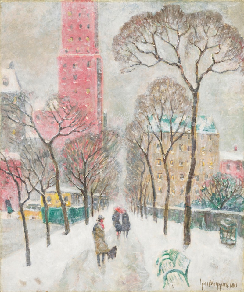 Along Central Park on a Snowy Day by Guy Carleton Wiggins