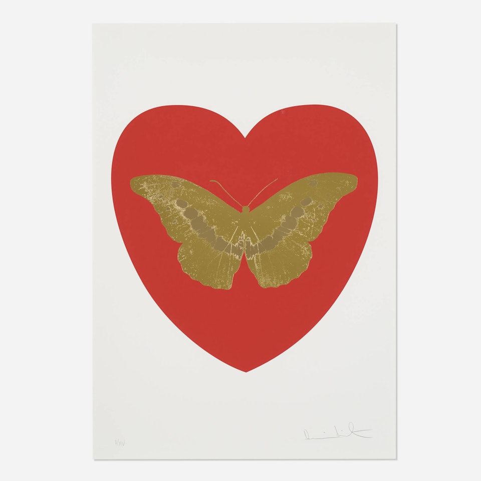 I Love You (Red/Oriental Gold/Cool Gold) by Damien Hirst