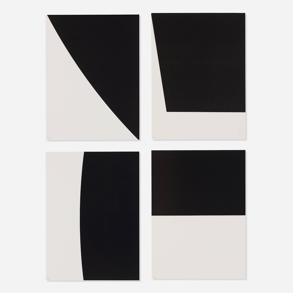Four works from Un coup de dés jamais n"abolira le hasard (by Stéphane Mallarmé) by Ellsworth Kelly