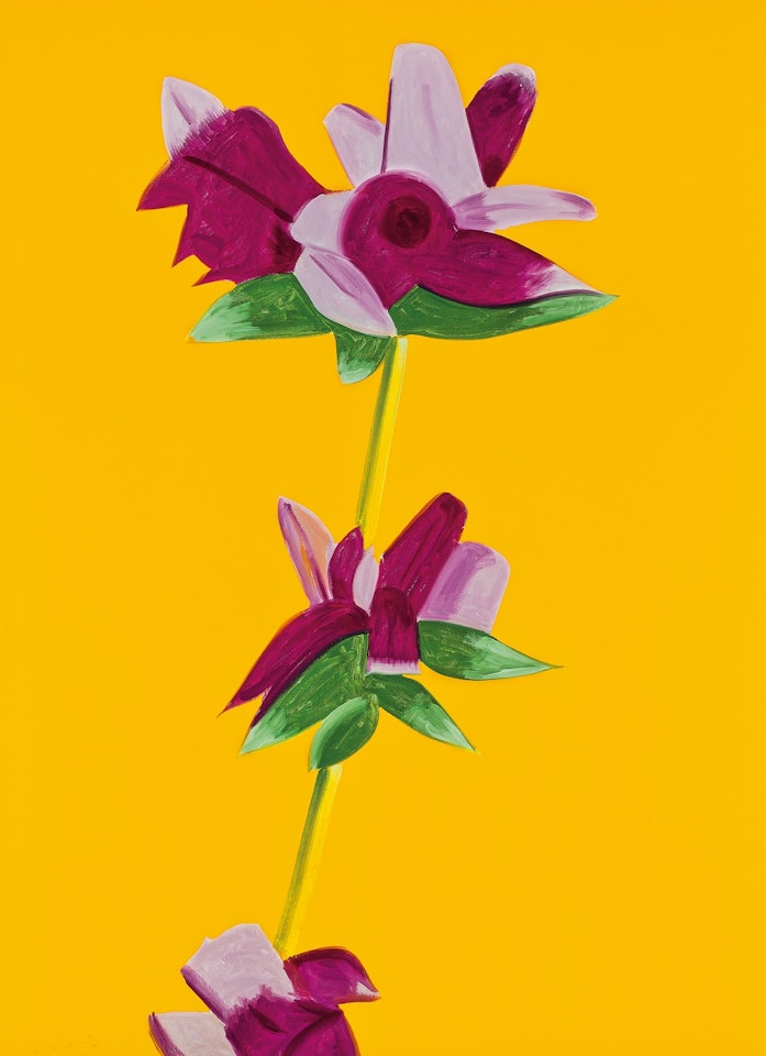 Azaleas on Yellow by Alex Katz