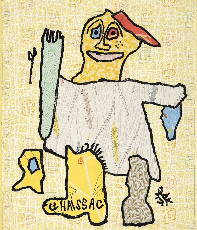 Personnage à la chaussure sign by Gaston Chaissac