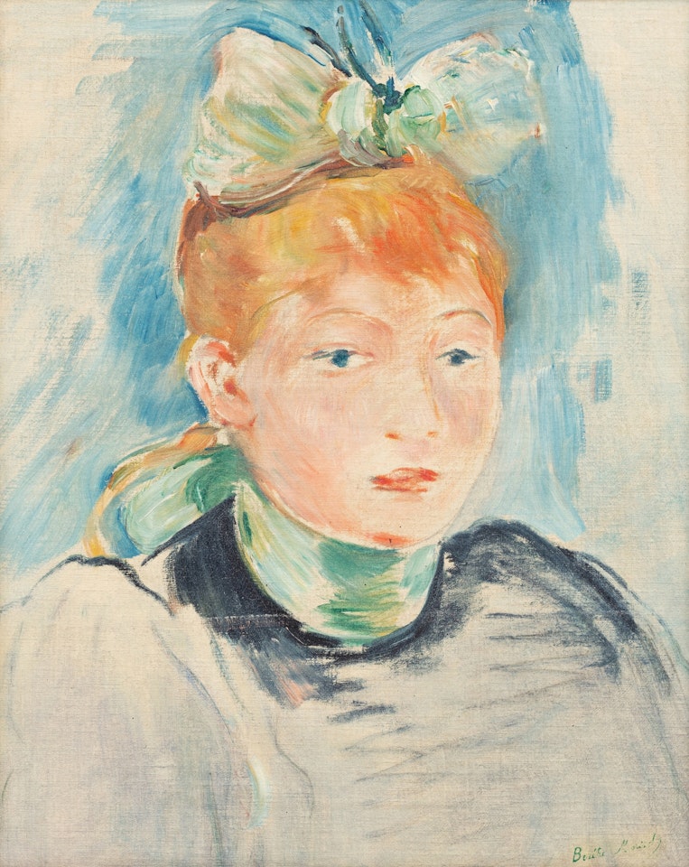 Jeune fille rousse en chapeau by Berthe Morisot